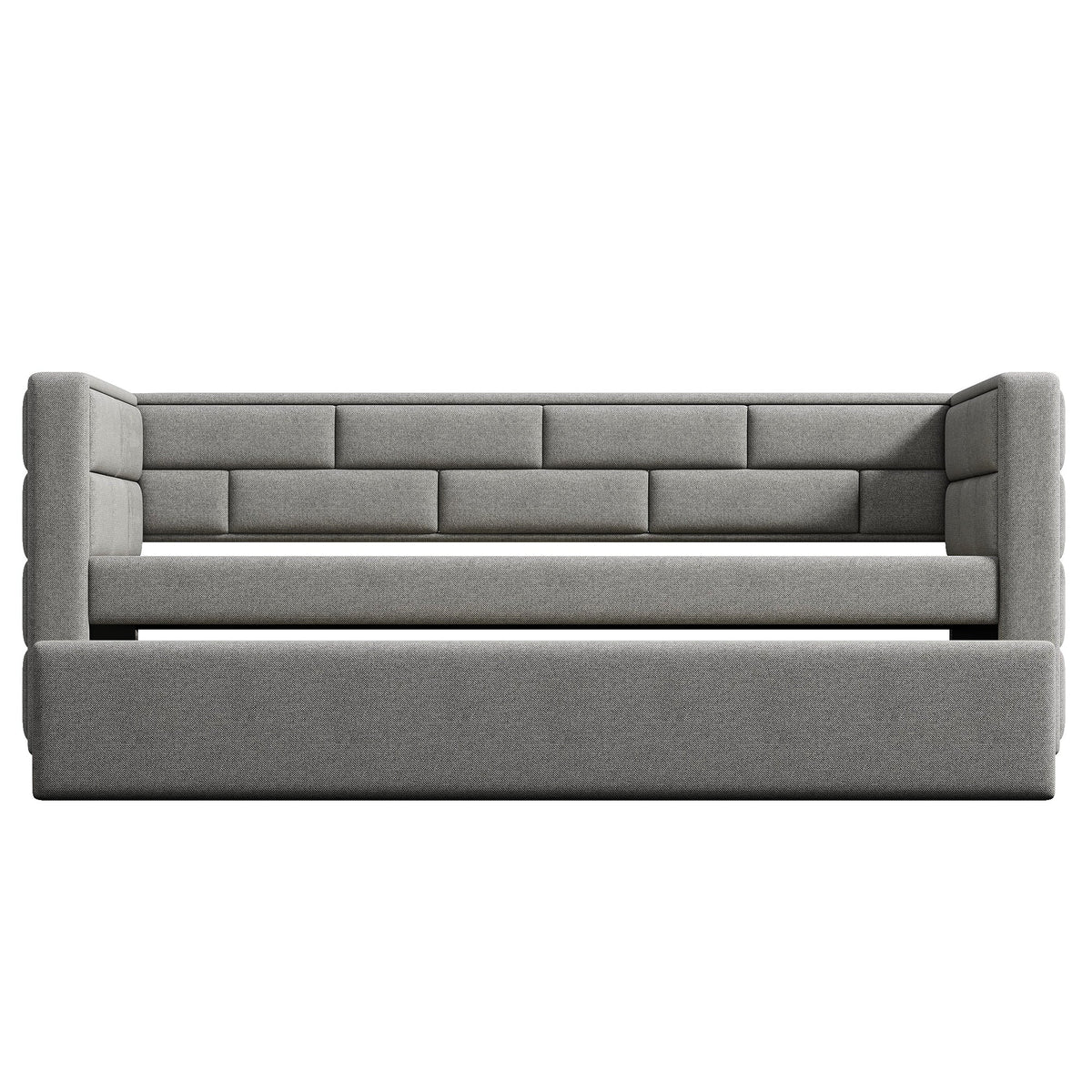 Gray Upholstered Twin Daybed with Pull-Out Trundle
