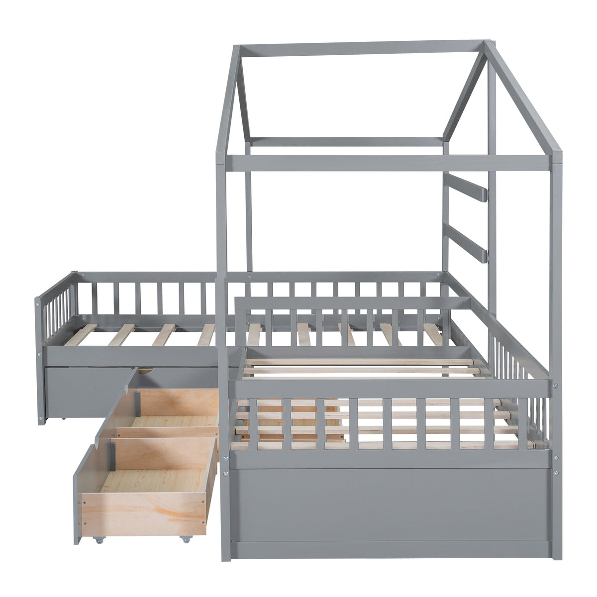 Twin Bed Frame for Shared Kids Room With Drawers
