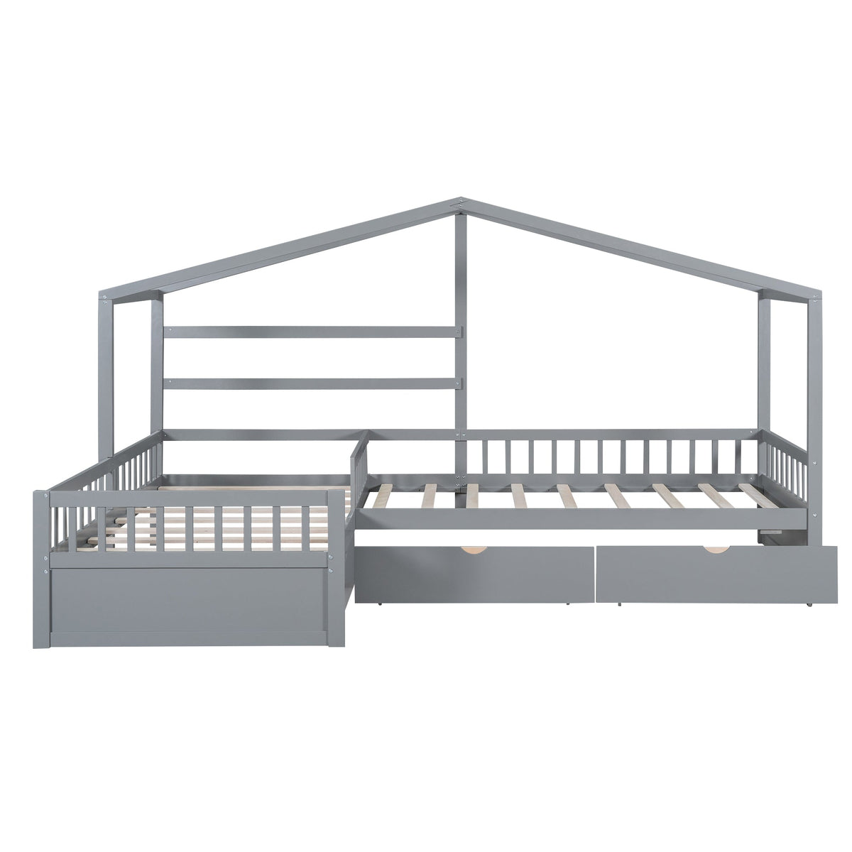 Twin Bed Frame for Shared Kids Room With Drawers