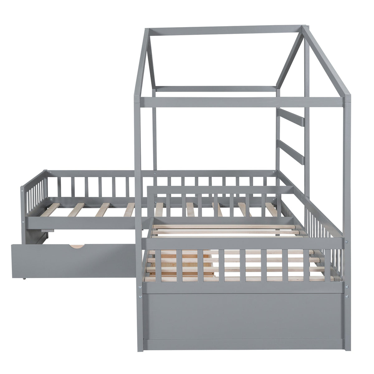 Twin Bed Frame for Shared Kids Room With Drawers