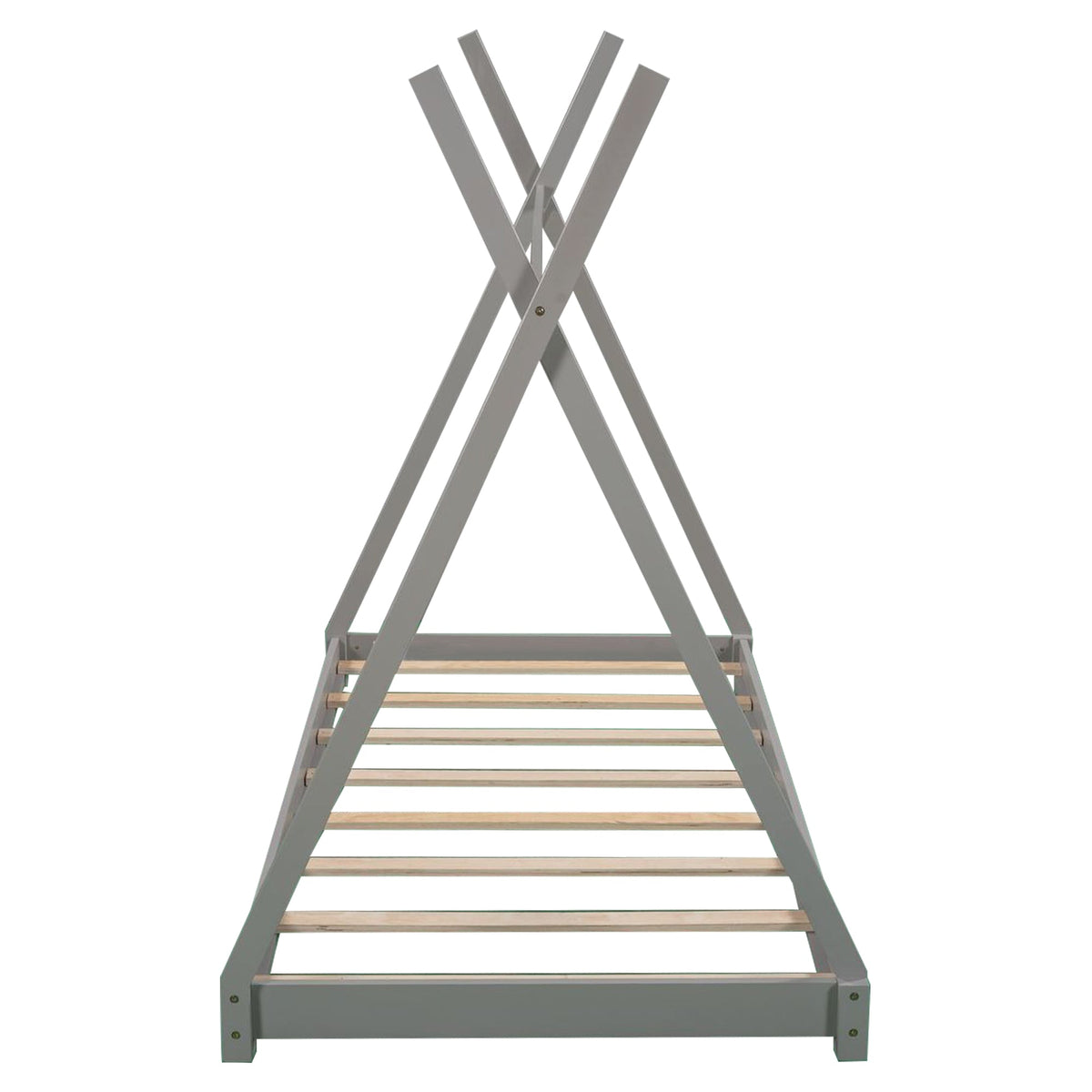 Twin Kids Platform Bed Frame: Low Tipi Canopy Style