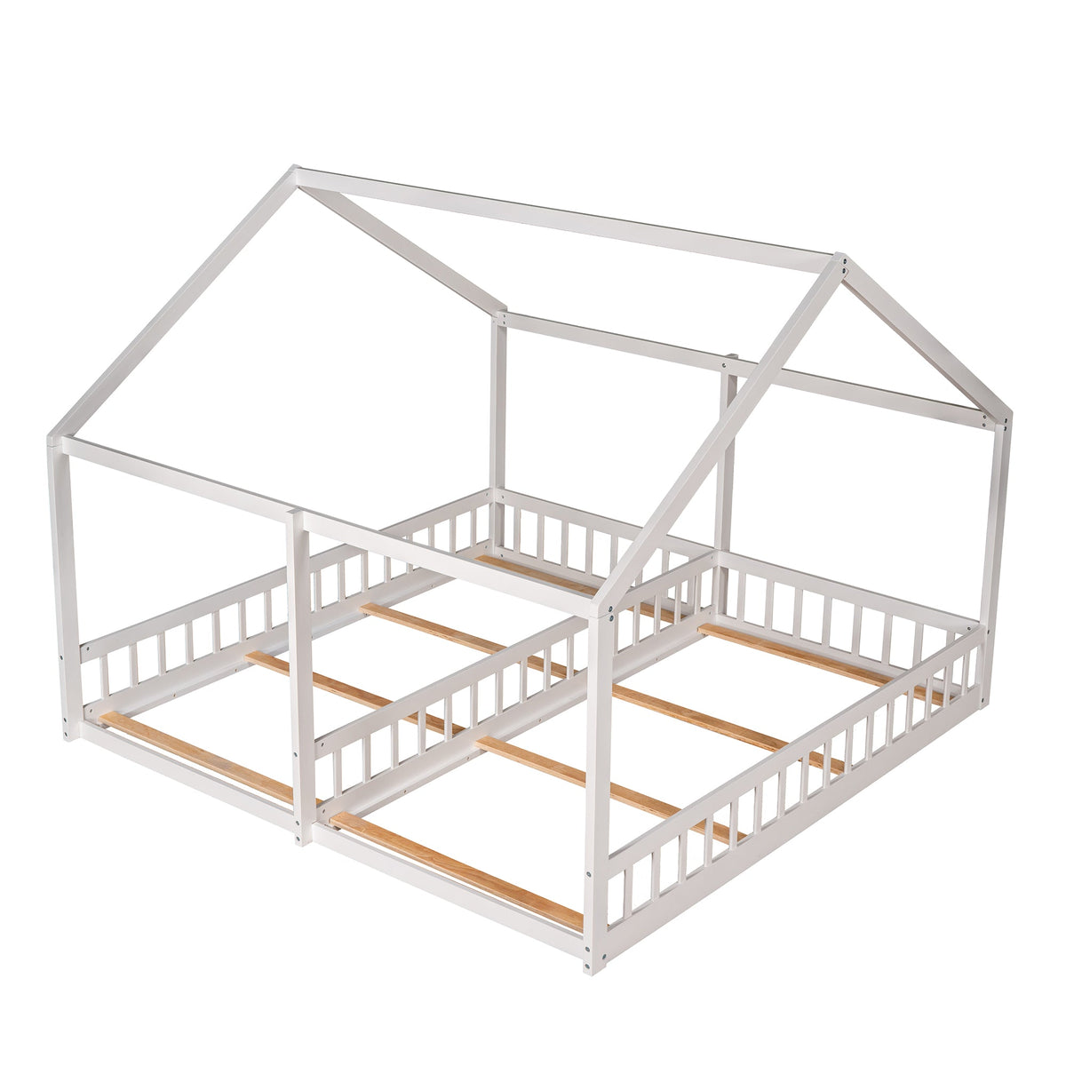Twin House Platform Beds for Siblings Sharing a Room