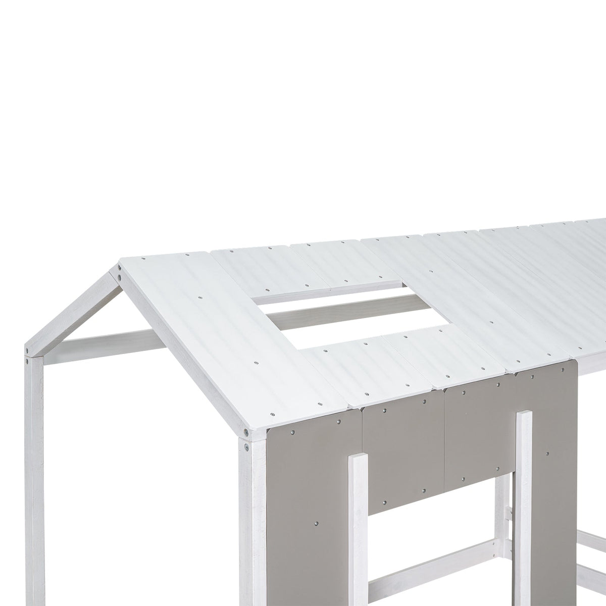 Twin House Platform Bed with Roof & Window for Kids
