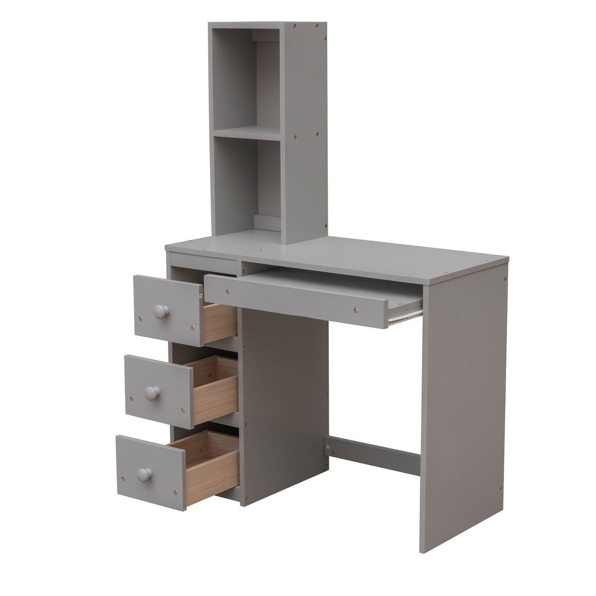 Twin Loft Bed with Desk, Drawers and Storage Stairs
