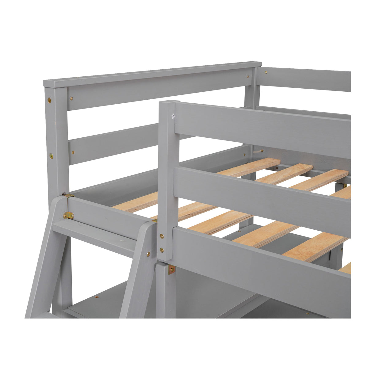 Twin Loft Bed with Desk, Shelves & Drawers for Kids