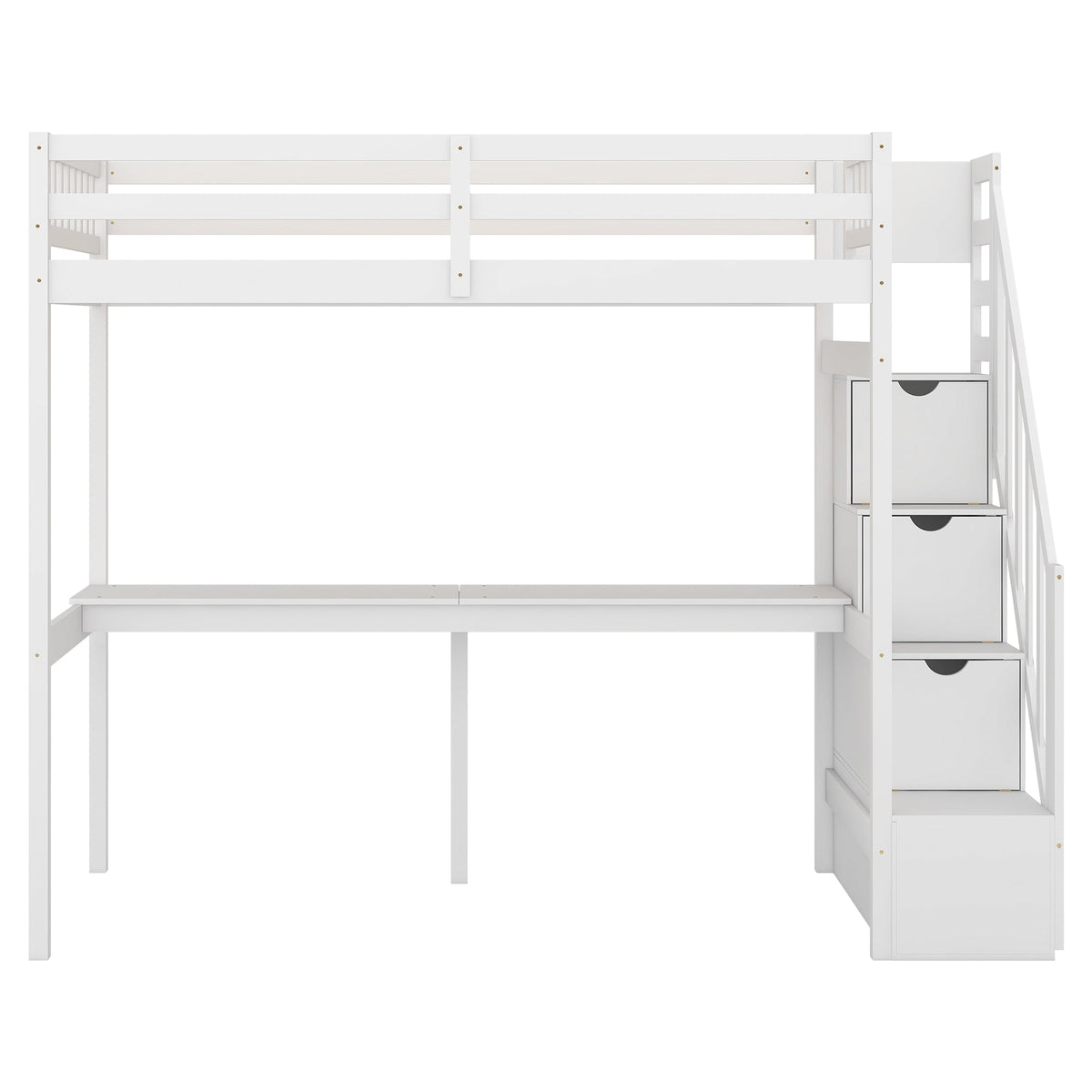 Twin Loft Bed with Storage Staircase and Desk