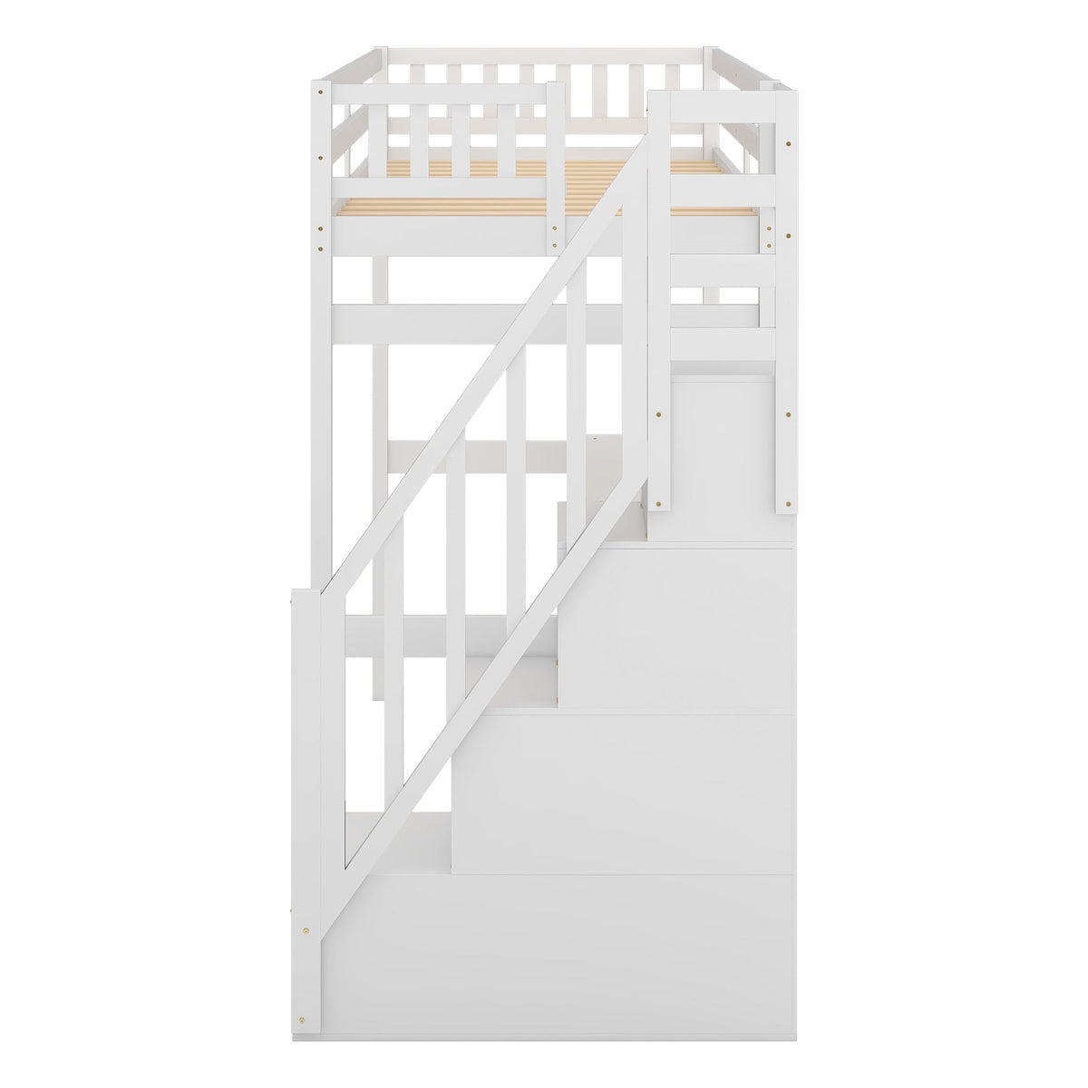 Twin Loft Bed with Storage Staircase and Desk