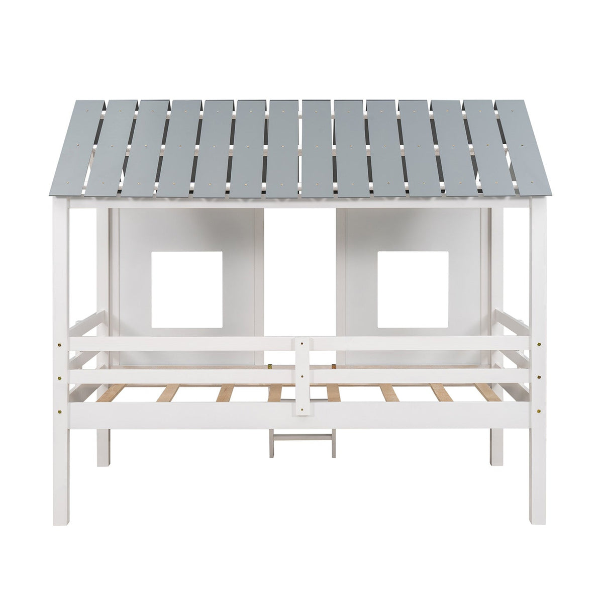 Twin Loft Bed with Playhouse Roof for Kids' Rooms