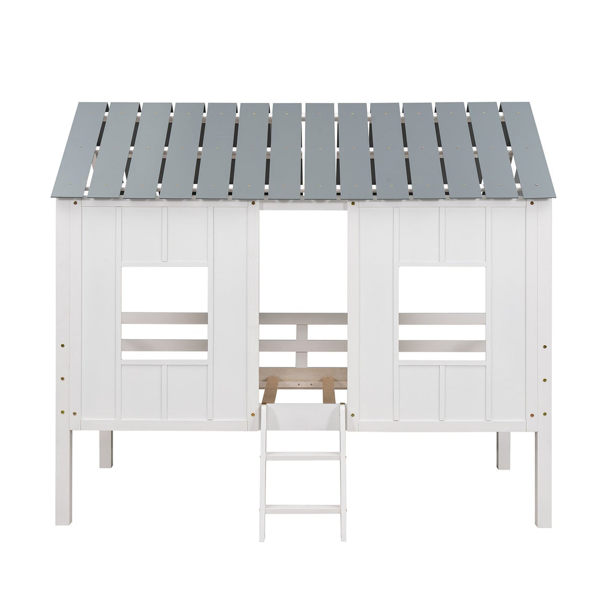 Twin Loft Bed with Playhouse Roof for Kids' Rooms