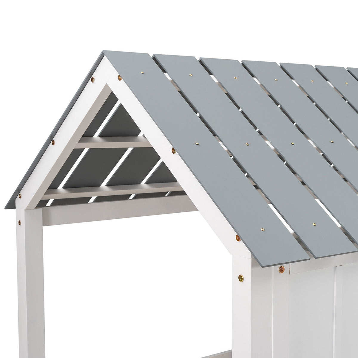 Twin Loft Bed with Playhouse Roof for Kids' Rooms