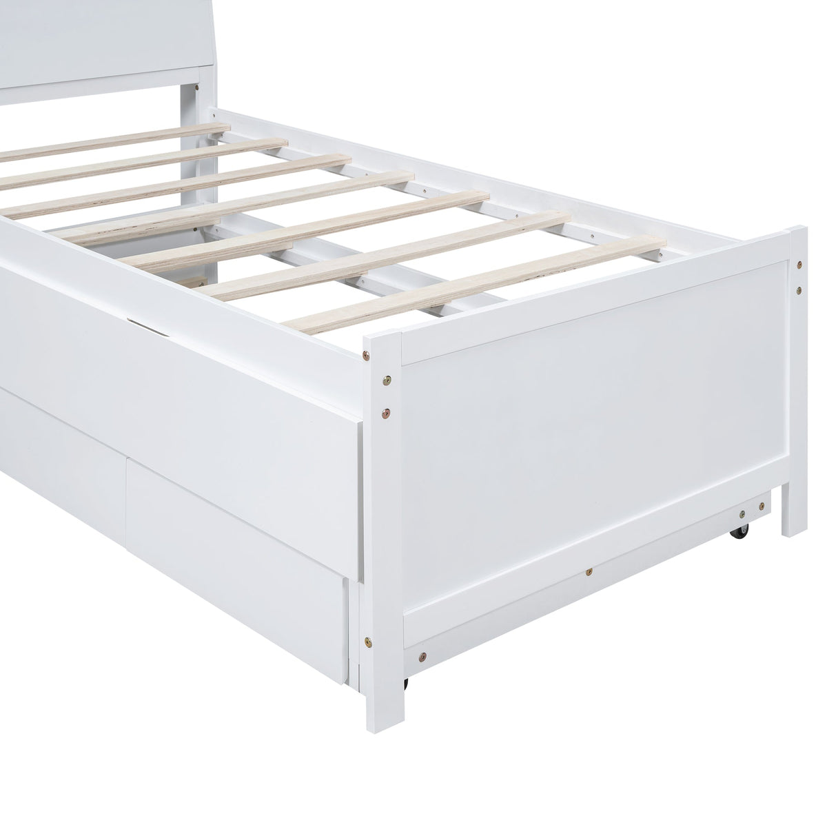 Twin Platform Bed with Trundle, LED Headboard & Drawers