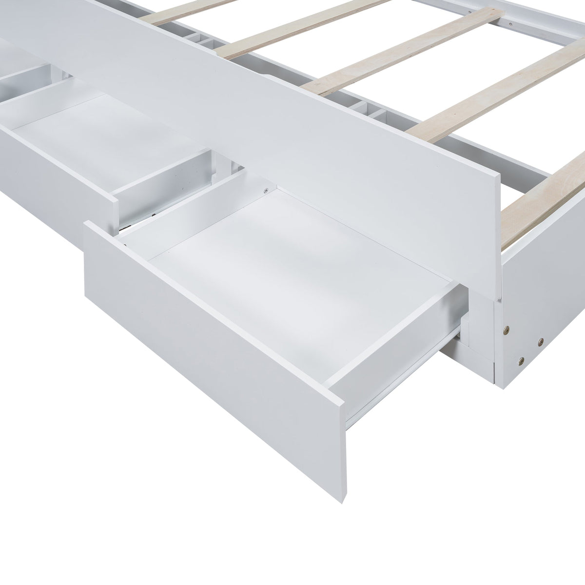 Twin Platform Bed with Trundle, LED Headboard & Drawers