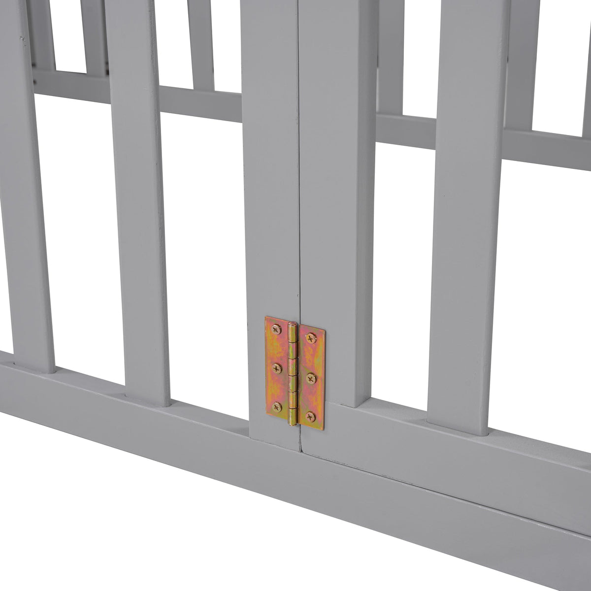Twin Wood Daybed Frame with Safety Fence and Gate Gray