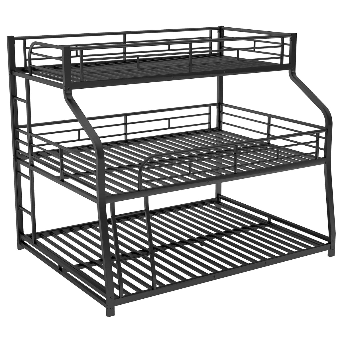 Triple Bunk Bed with Guardrails: Three Beds, One Frame