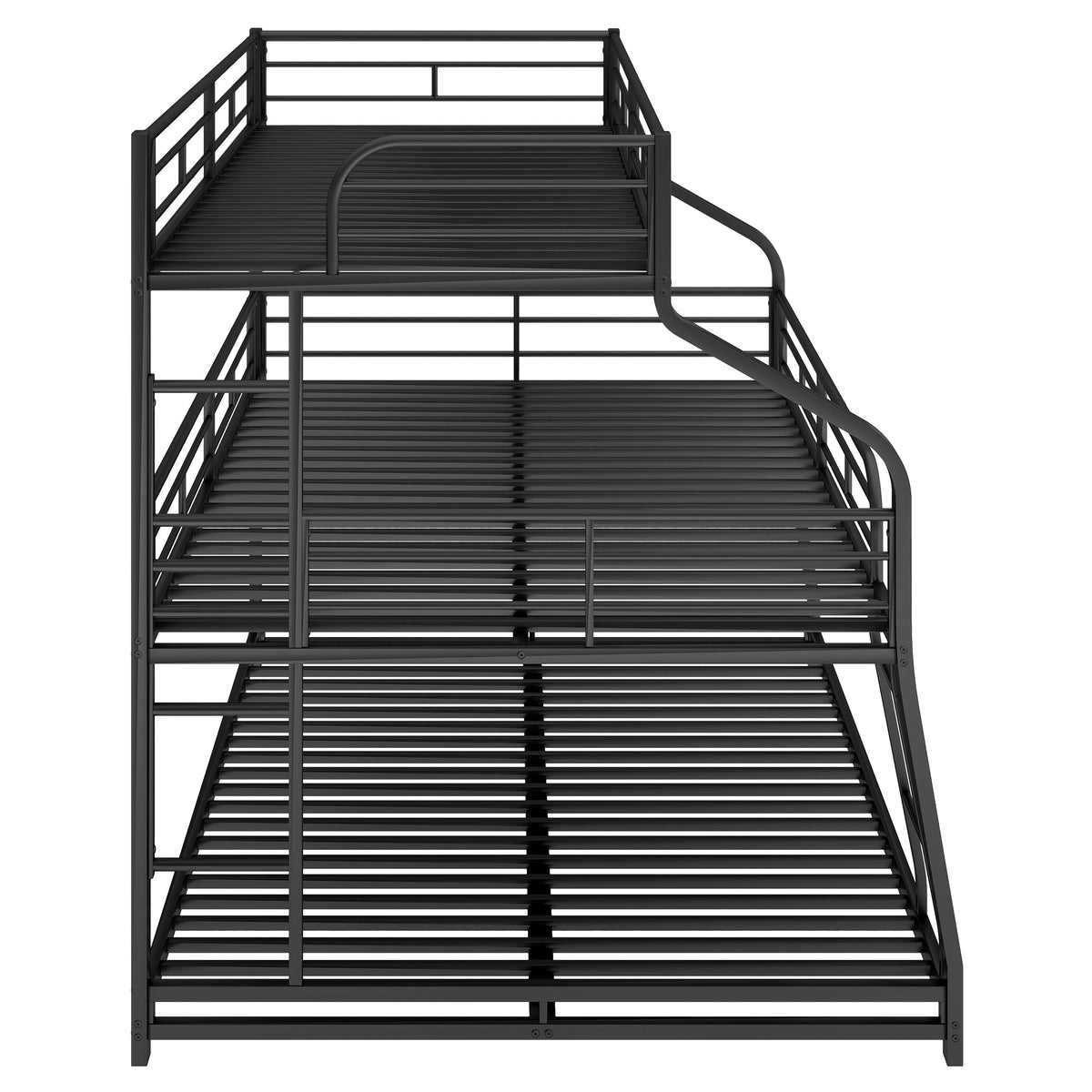 Triple Bunk Bed with Guardrails: Three Beds, One Frame