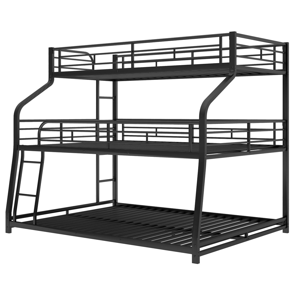 Triple Bunk Bed with Guardrails: Three Beds, One Frame