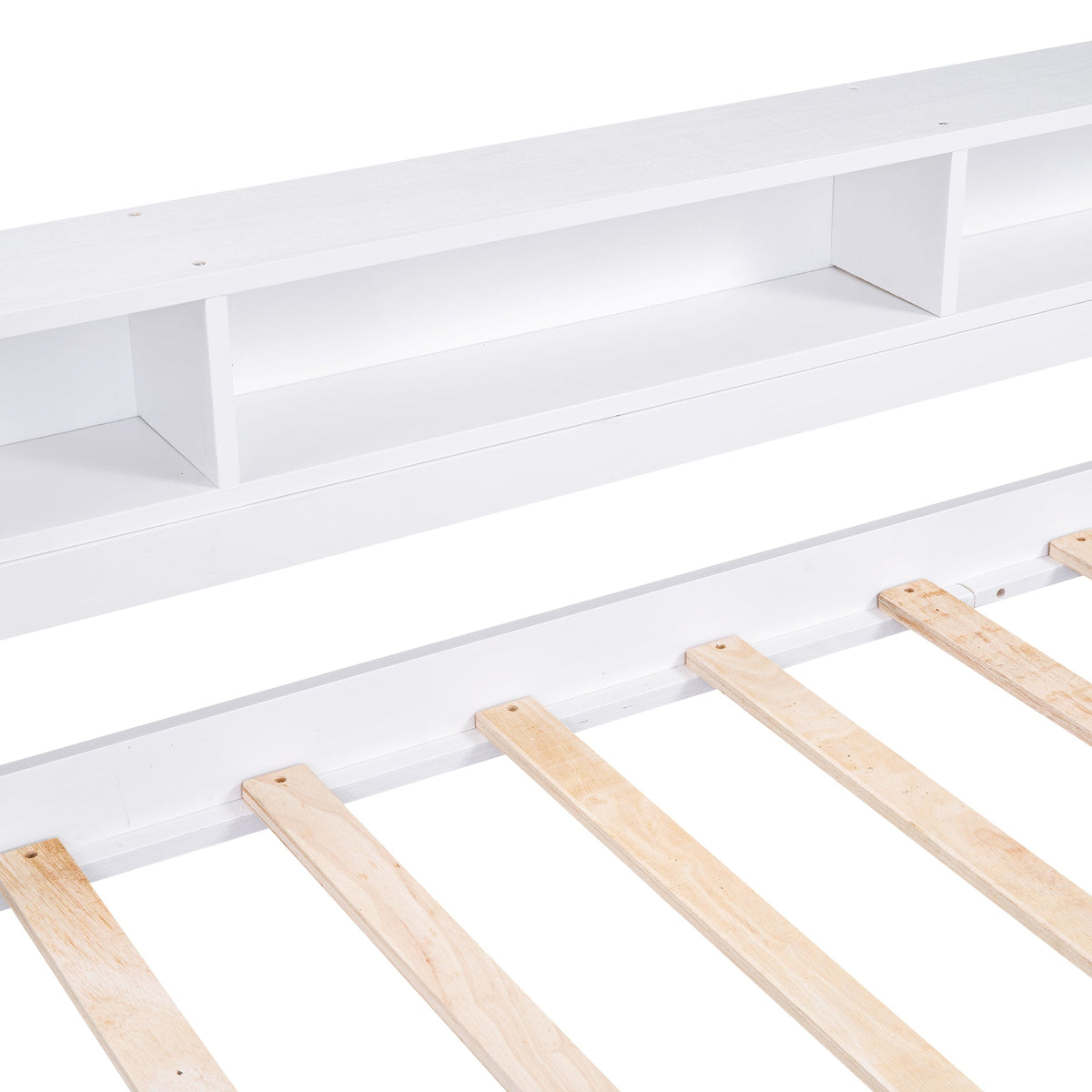 Twin XL Wood Daybed with 2 Trundles and Storage Shelf