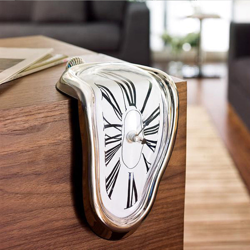 Melting Wall Clock with Roman Numerals | Retro Decor