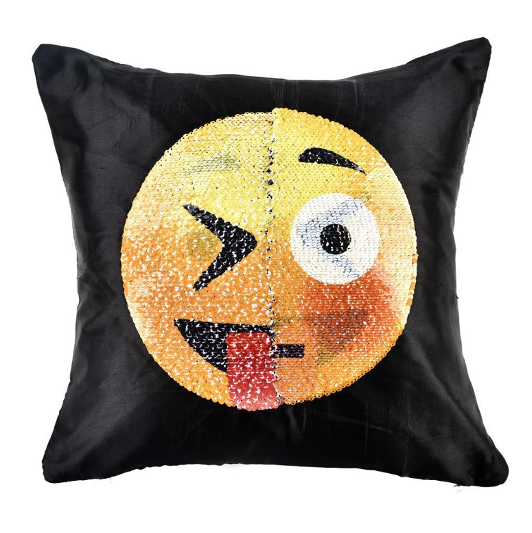 Reversible Sequin Pillowcase – Face-Changing Emoji Fun