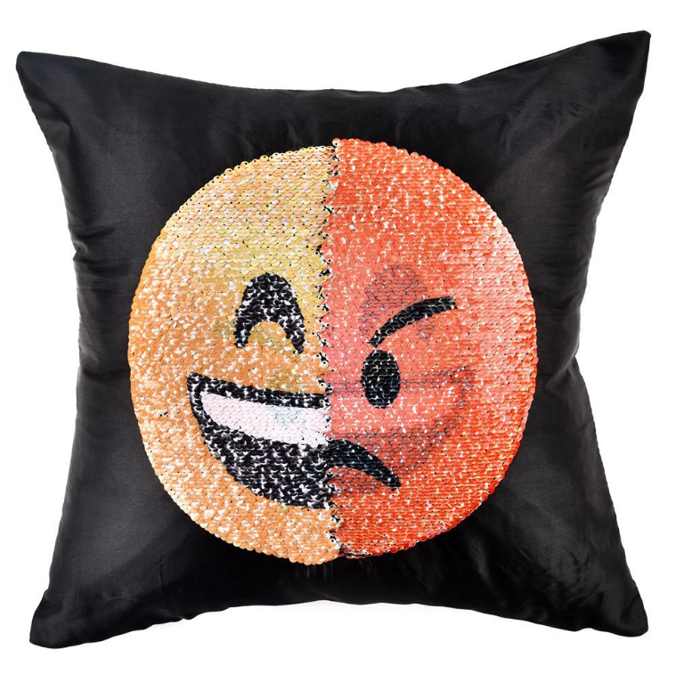 Reversible Sequin Pillowcase – Face-Changing Emoji Fun