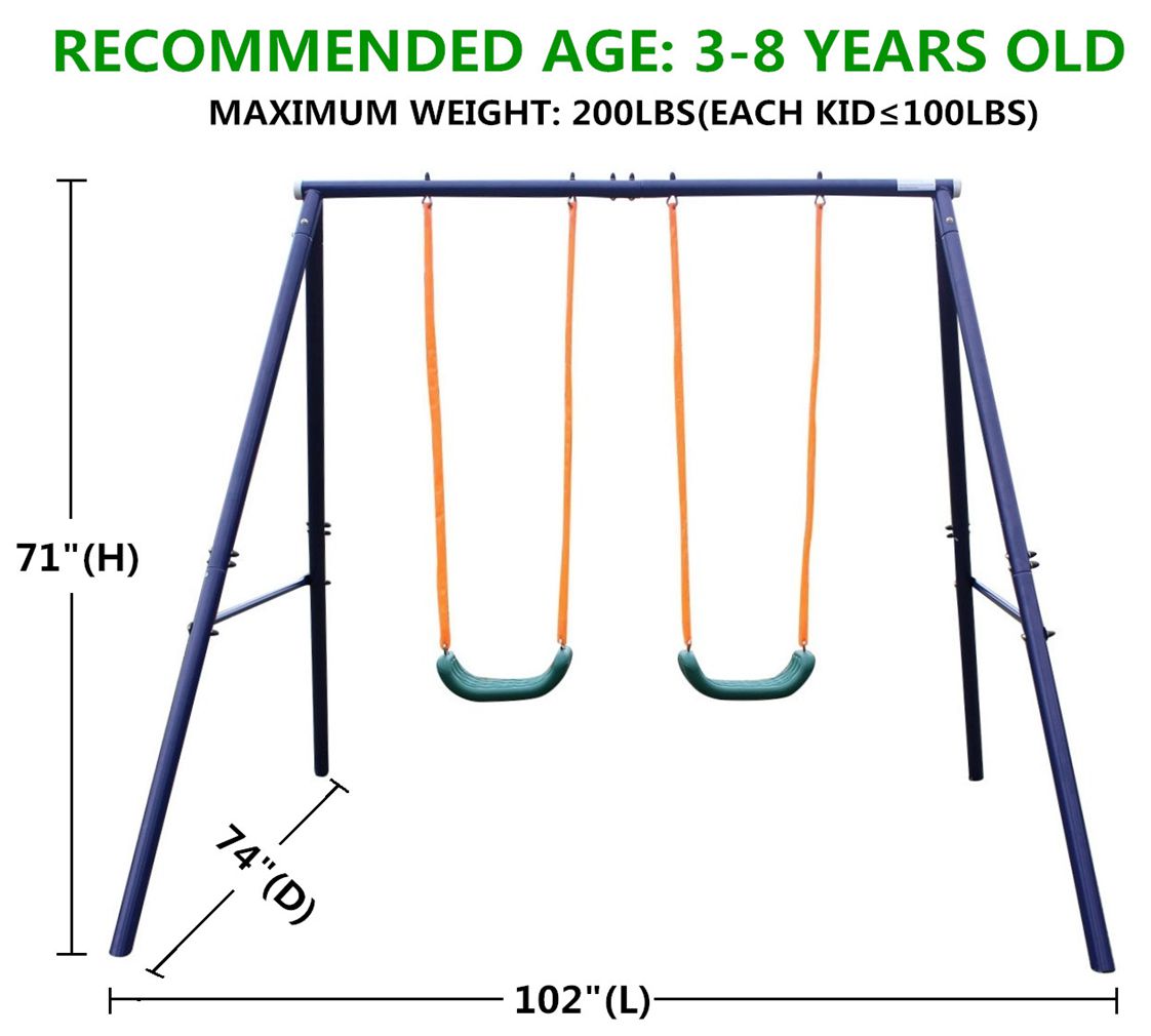Two-Station Swing Set for Kids, Active Backyard Play