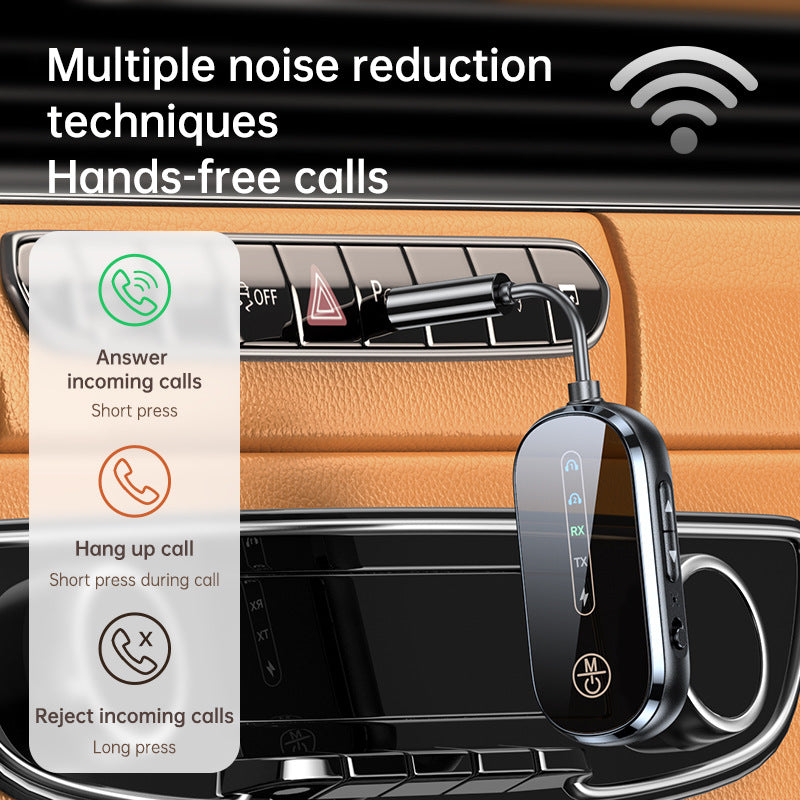 Bluetooth 5.4 Car Adapter: Receive & Transmit Audio