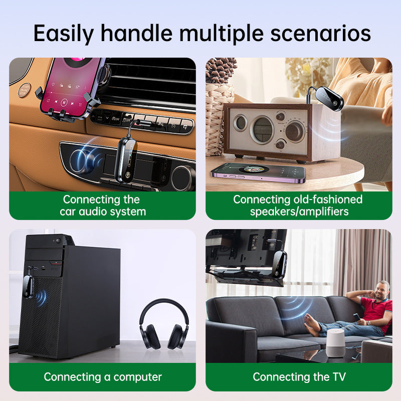 Bluetooth 5.4 Car Adapter: Receive & Transmit Audio
