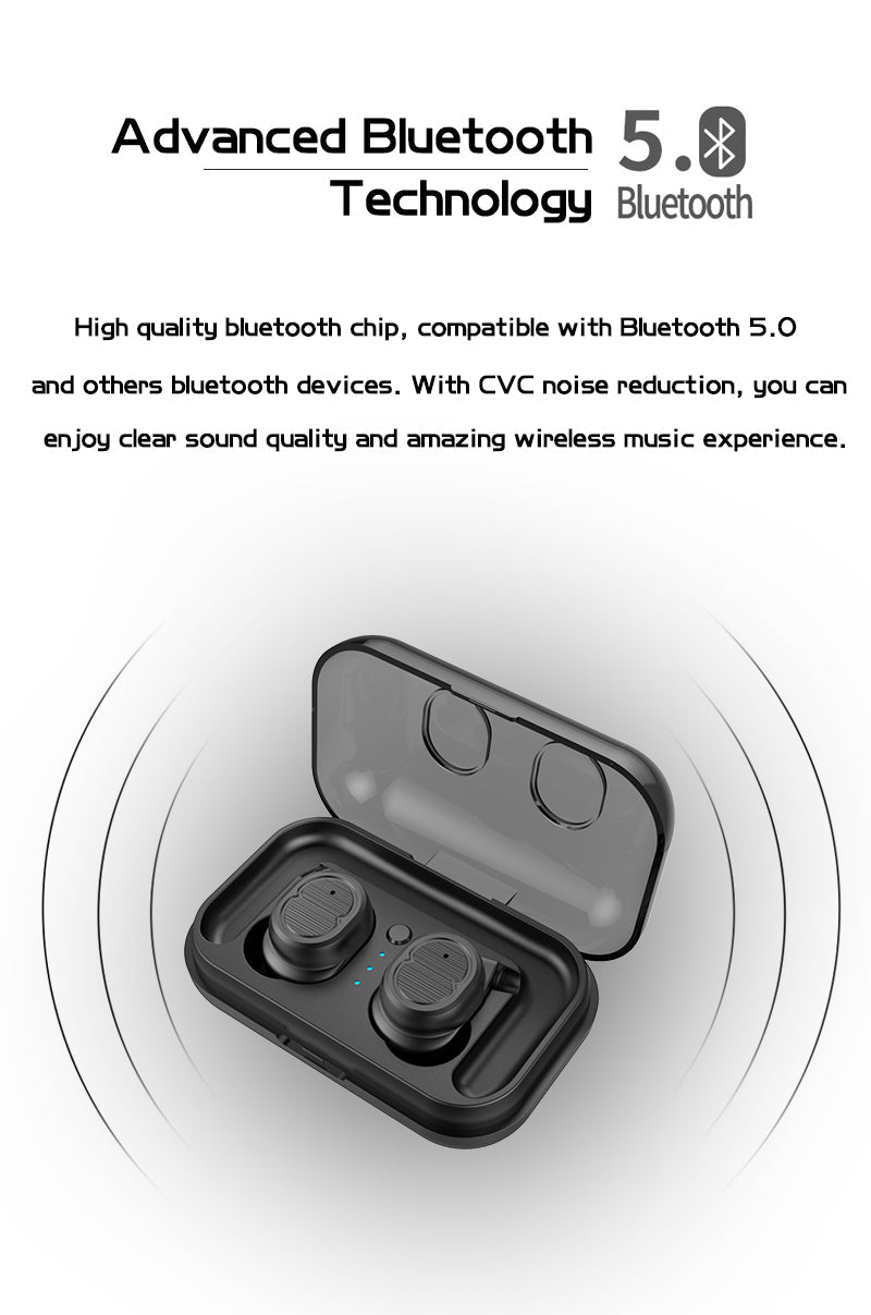 Wireless Earbuds with Touch Control and Charging Case