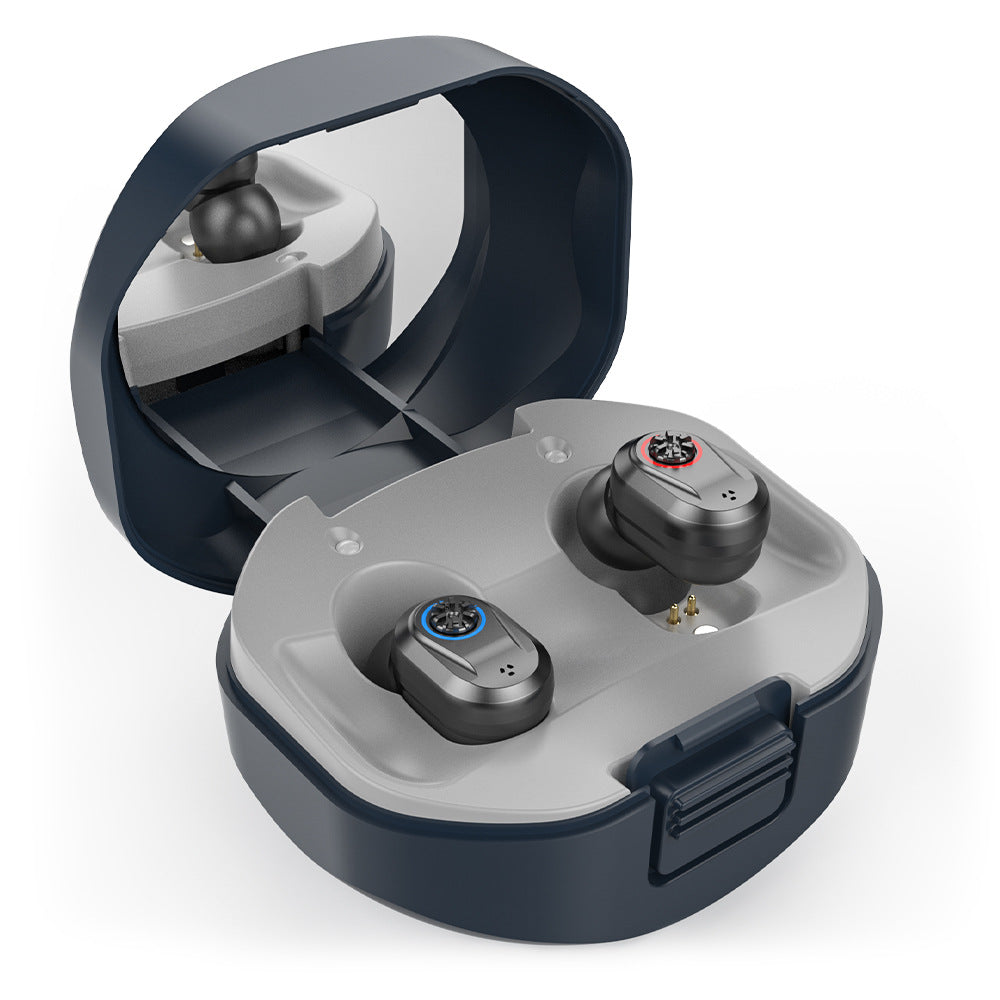 Rechargeable In-Ear Hearing Amplifier with Charging Case