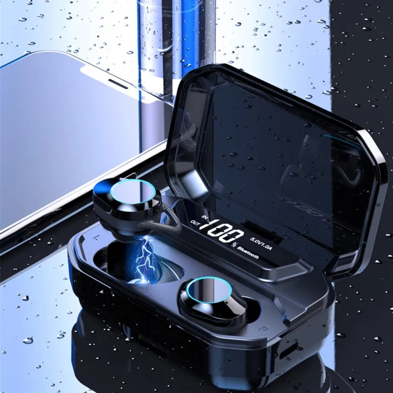 Waterproof IPX7 Wireless Earbuds with 3300mAh Battery