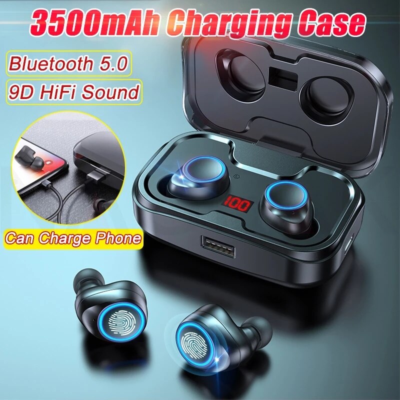 Sweatproof Wireless Earbuds with ANC and 3500mAh Case
