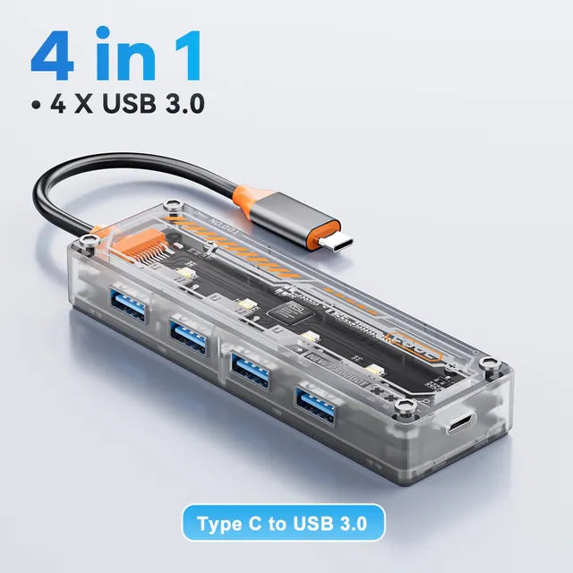 USB-C Hub 4-Port USB 3.0 Splitter for MacBook Laptop