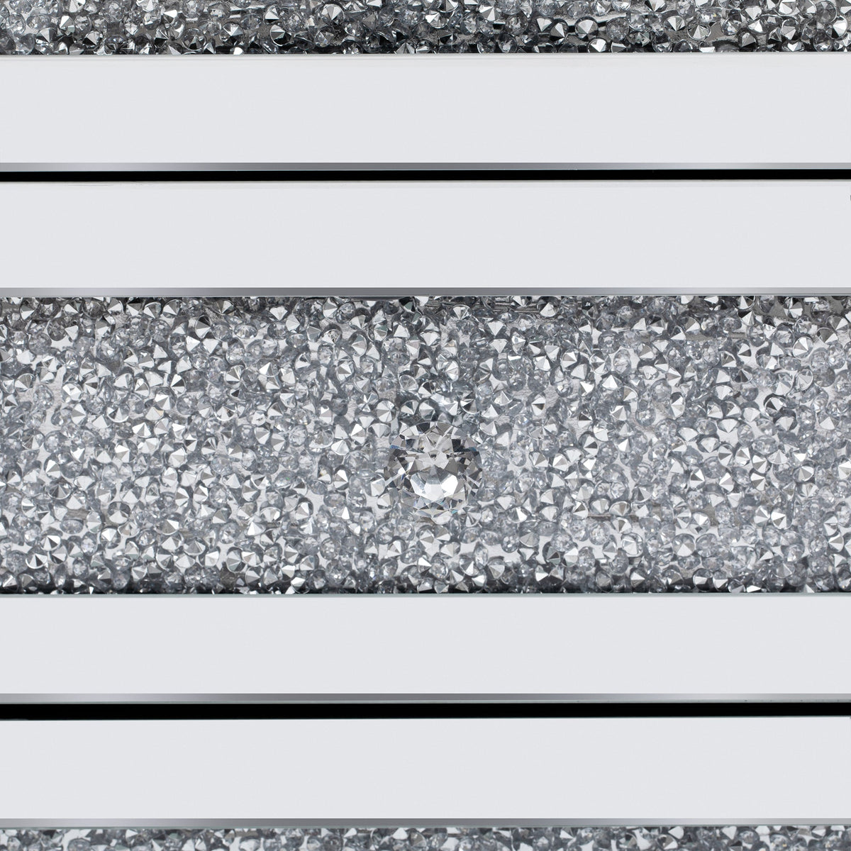 Mirrored Nightstand with Wireless Charging & LED Light