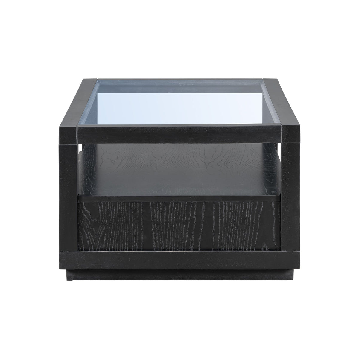 Modern Coffee Table with Drawers and Glass Top