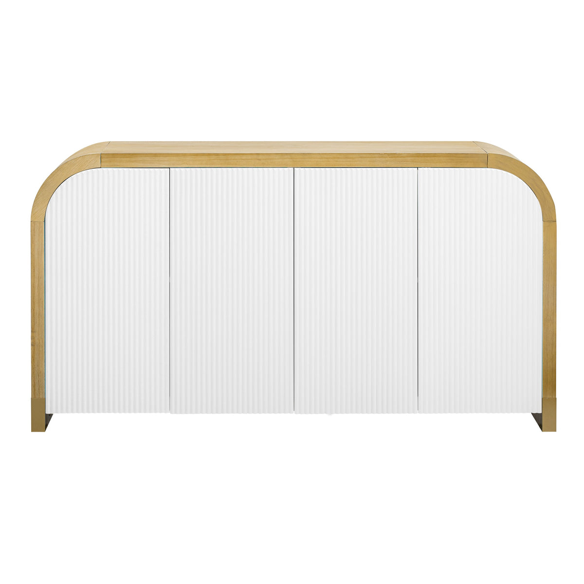 Curved Fluted Door Sideboard Buffet With Adjustable Shelves