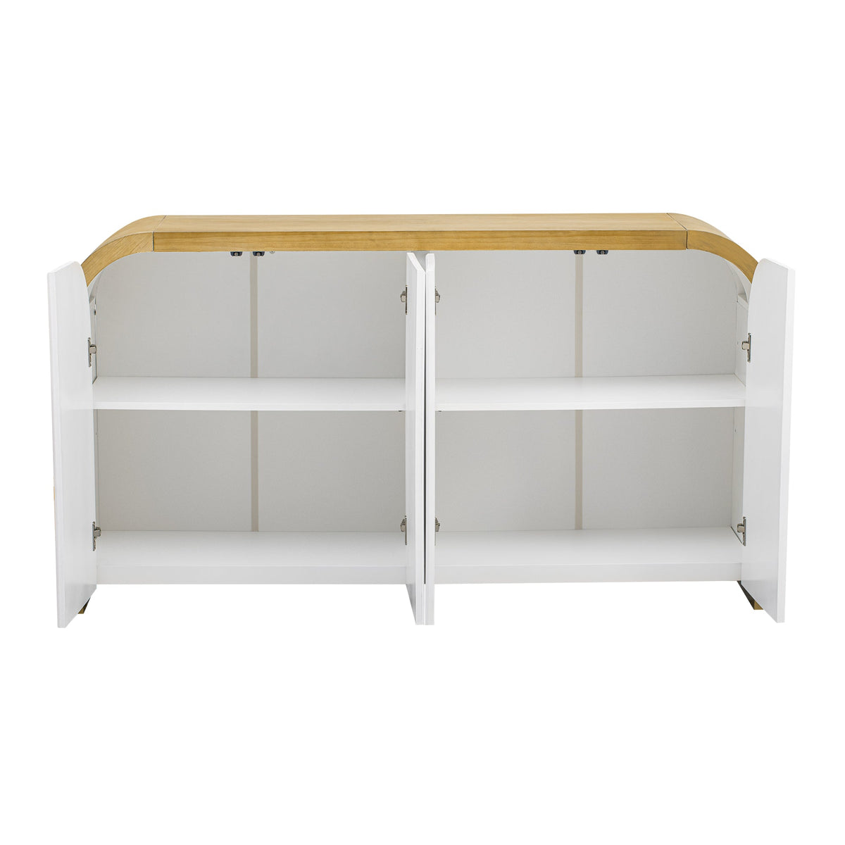 Curved Fluted Door Sideboard Buffet With Adjustable Shelves