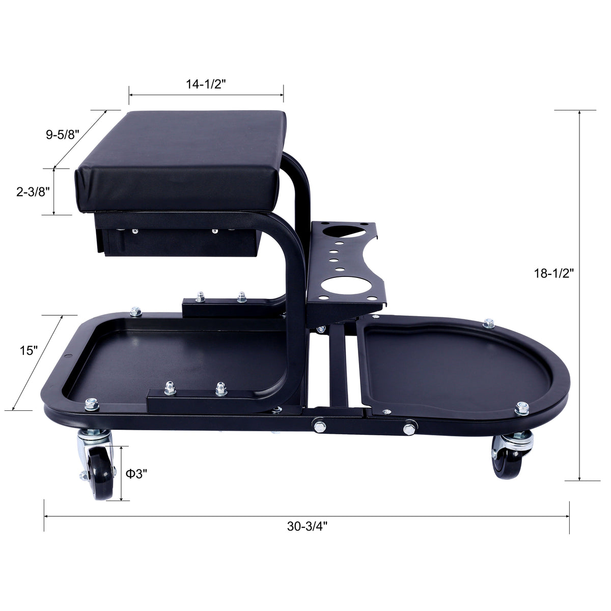 Rolling Creeper Seat with Tool Trays for Garage Work