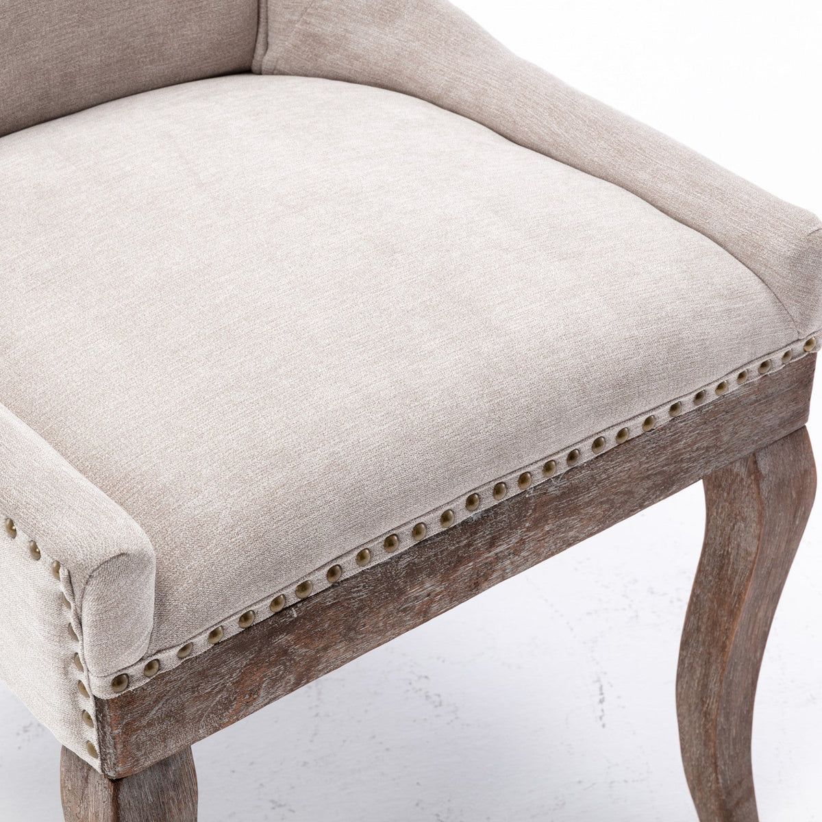 Upholstered Dining Chairs Set of 2 with Bronze Nail Head