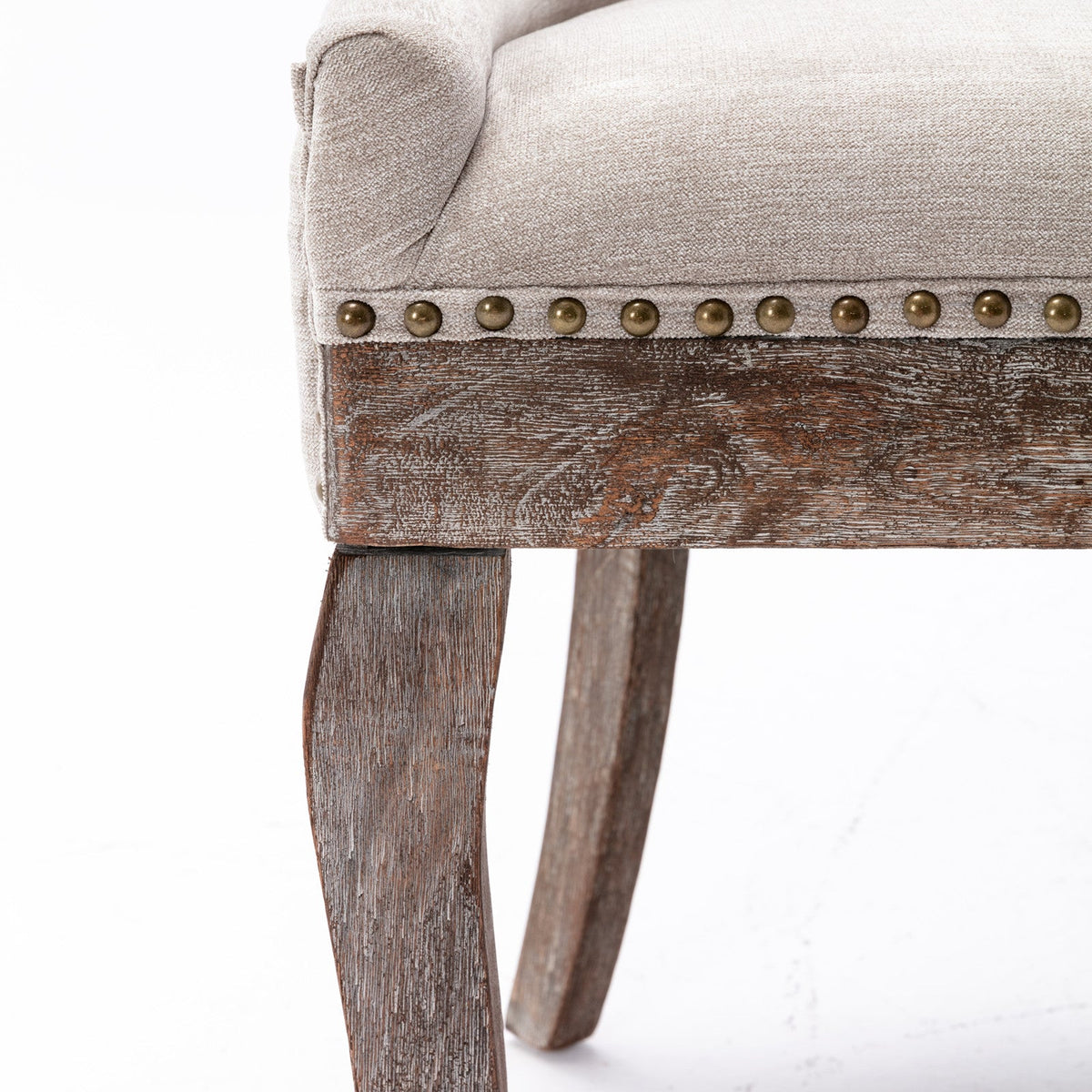 Upholstered Dining Chairs Set of 2 with Bronze Nail Head