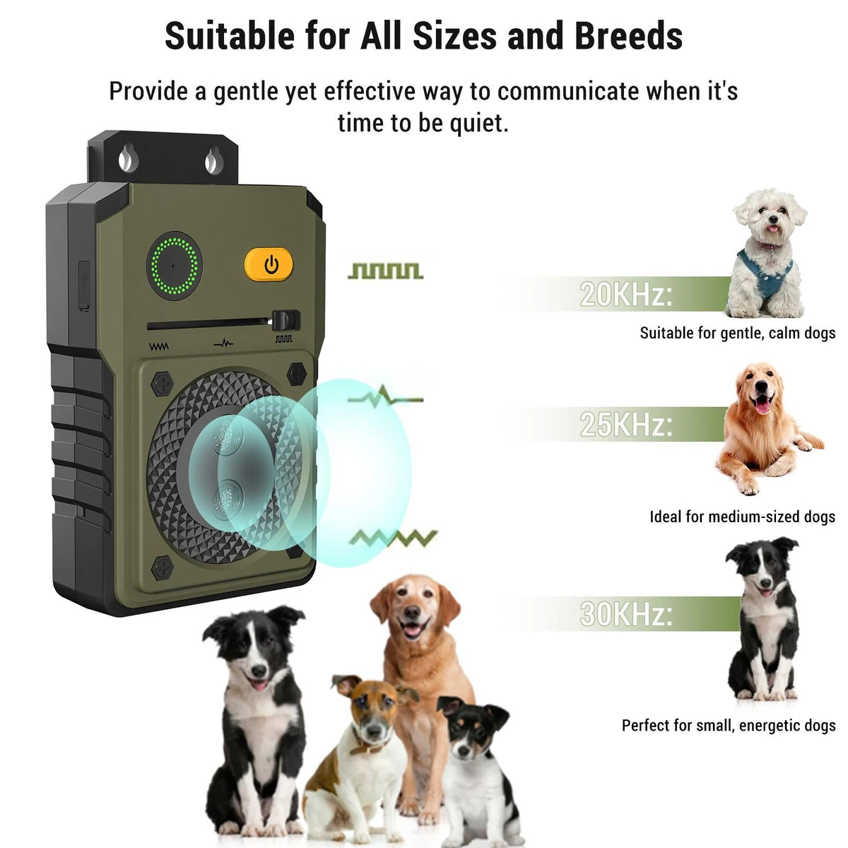 Ultrasonic Dog Trainer for Gentle, Portable Bark Control