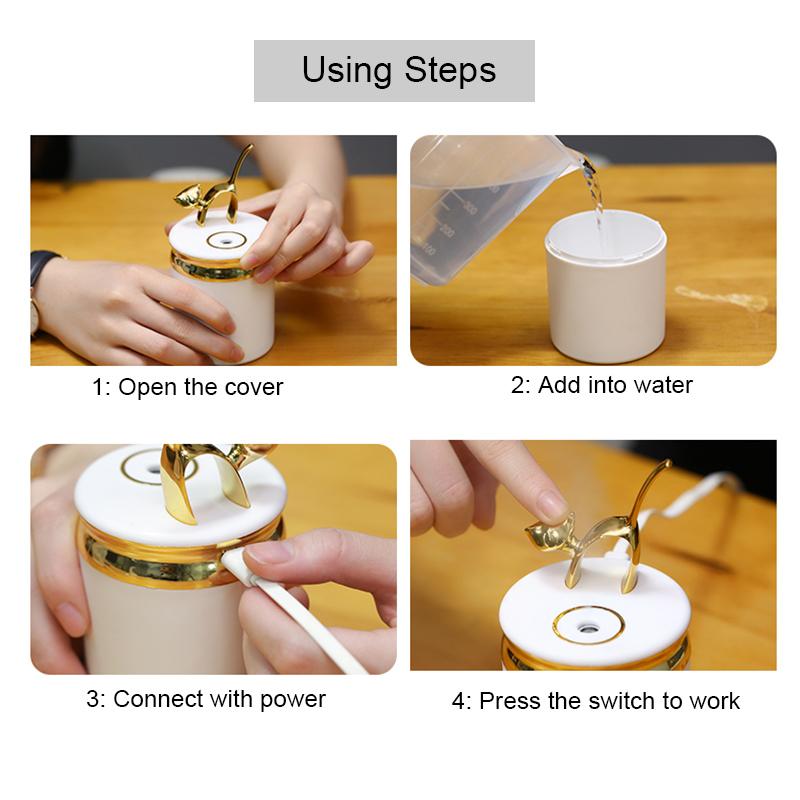Ultrasonic Humidifier LED Mood Lamp for Bedside Calm