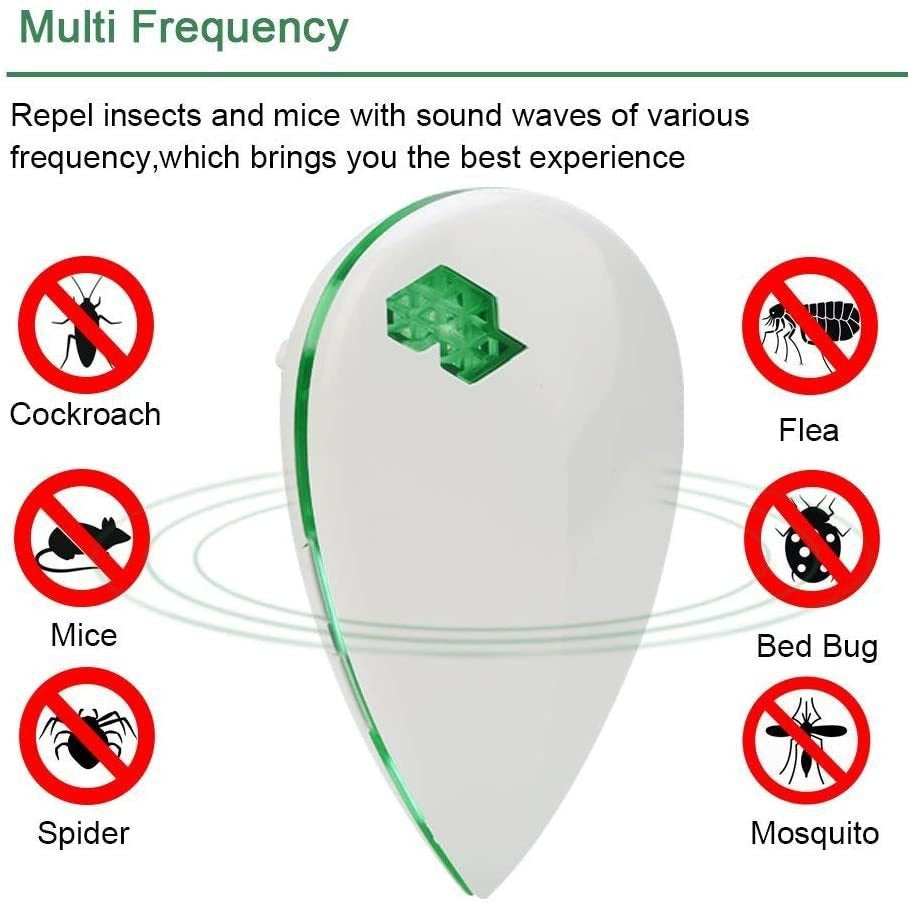 Indoor Ultrasonic Plug-In Pest Repeller & Night Light