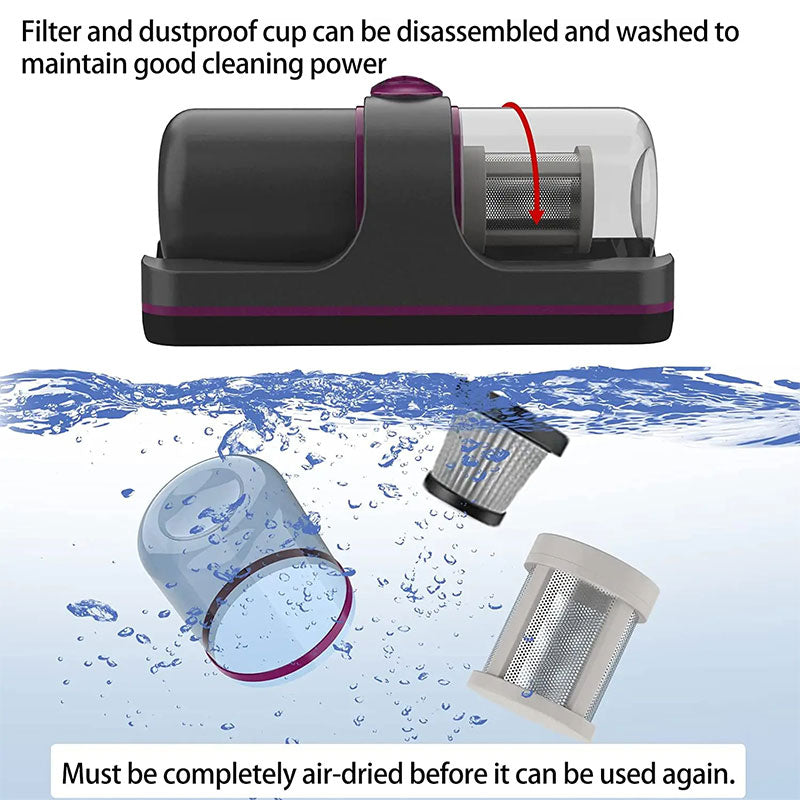Handheld UV Mite Vacuum Cleaner with 2 Spare Filters