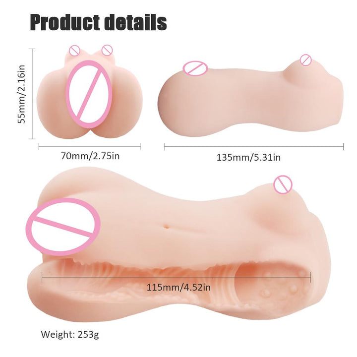 Male Masturbator with Soft Textured Internal Channel