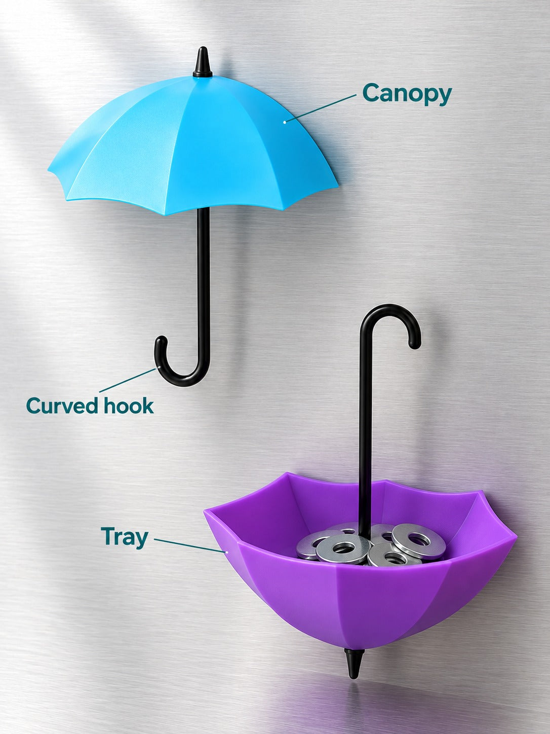 Colorful Umbrella Wall Key Hook Rack for Entryway Decor