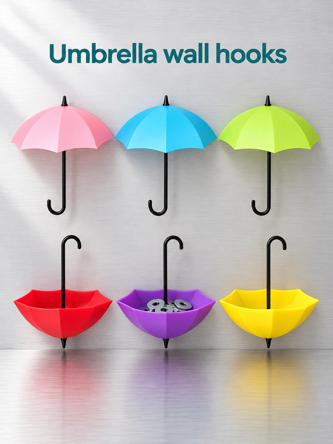 Colorful Umbrella Wall Key Hook Rack for Entryway Decor