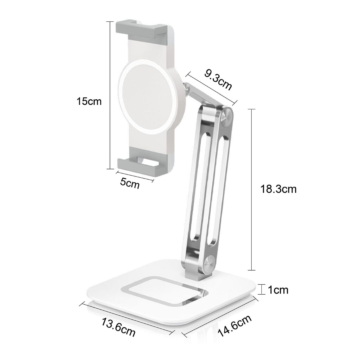 Foldable Aluminum Desk Stand for Tablets and Phones