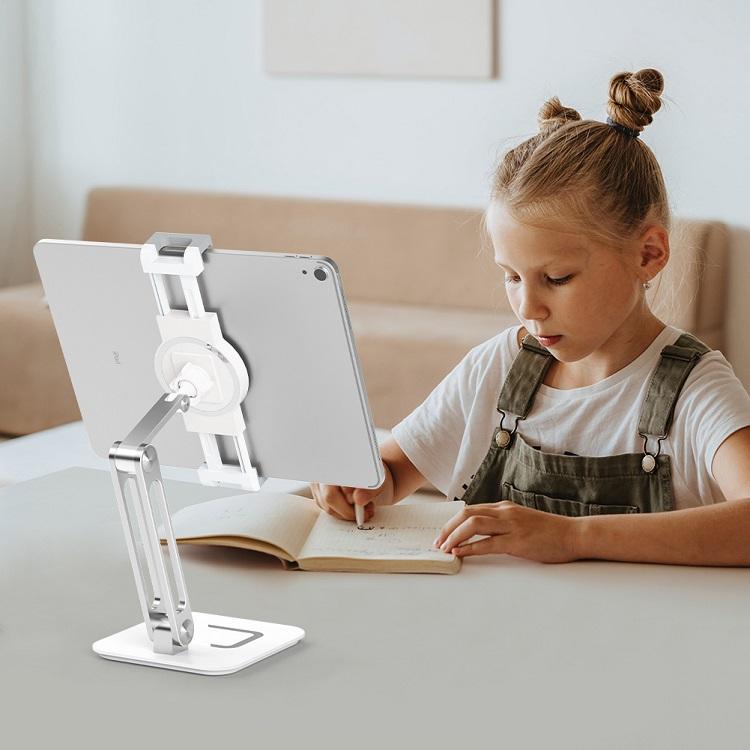 Foldable Aluminum Desk Stand for Tablets and Phones