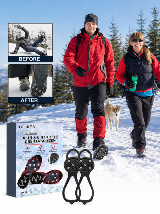Universal Ice Crampons with 10 Steel Spikes — Secure Grip
