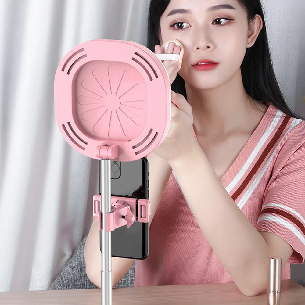 Selfie Ring Light with Mirror, Phone Holder & Stand